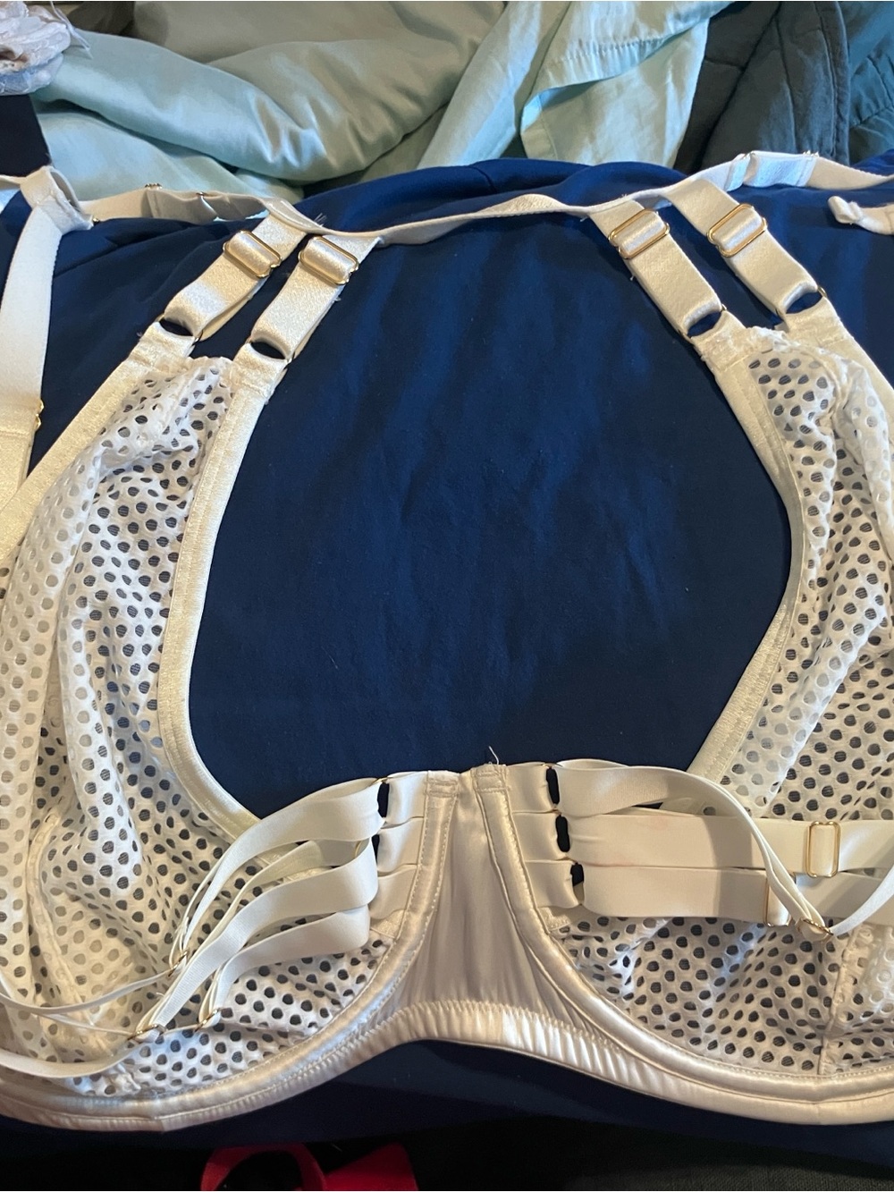 Fox & Royal White Mesh Adjustable Strap Underwire Bra 44H